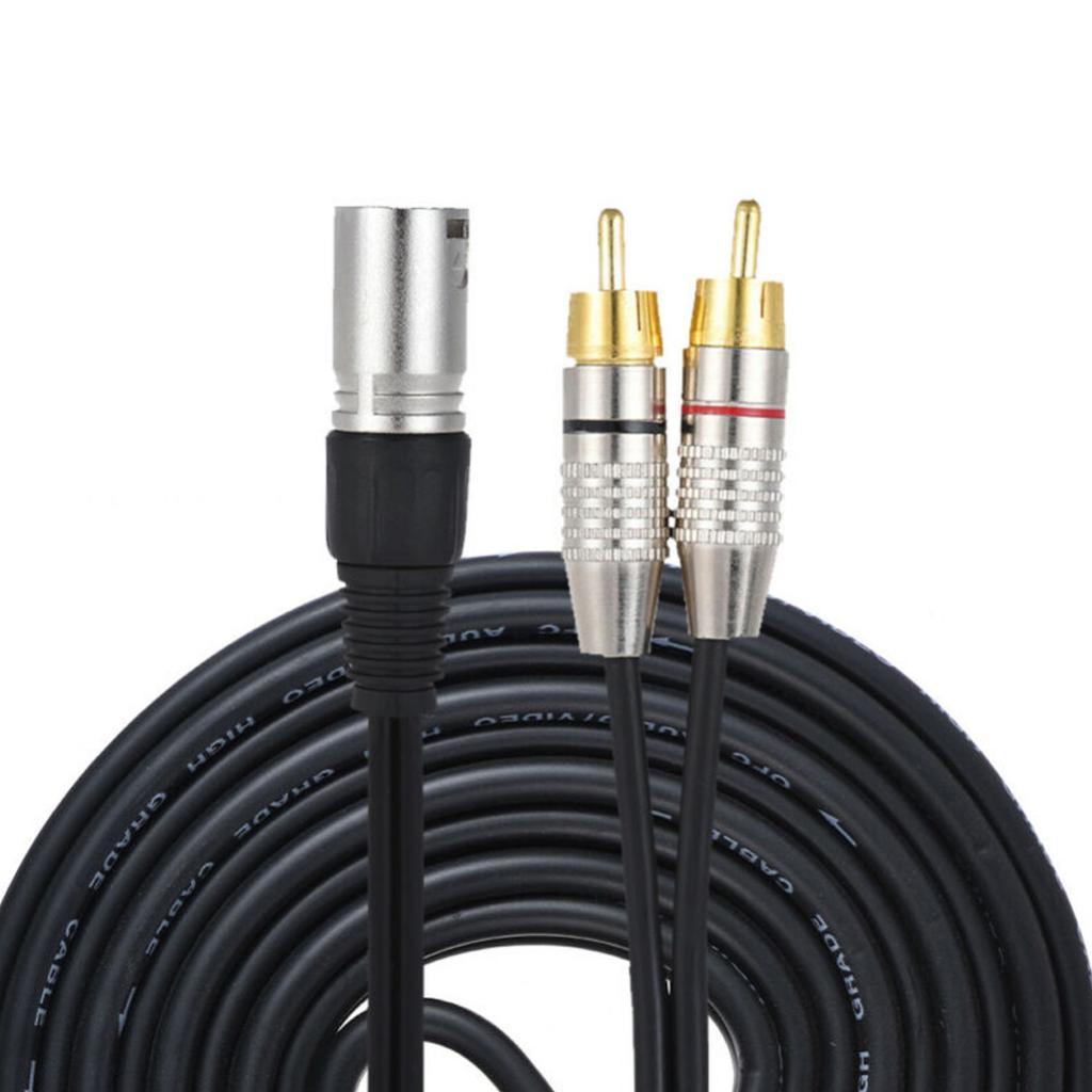 Audio Cable Rca - XLR-audiosplitterkabel naar RCA, dubbele mannelijke RCA-connectoren,