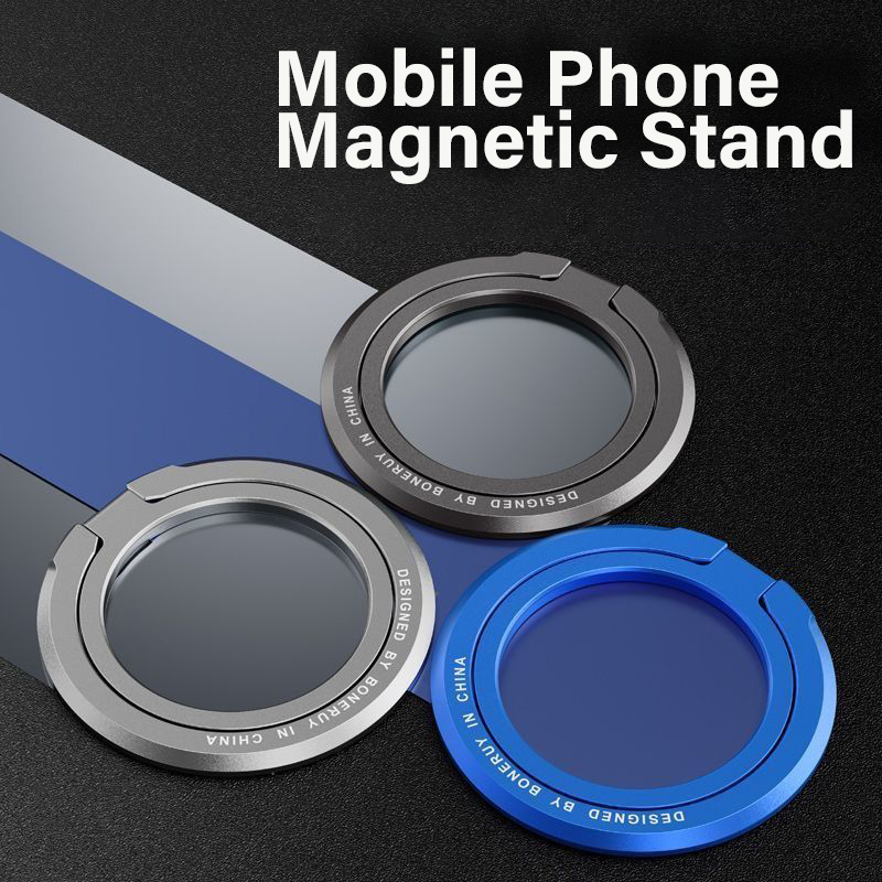 Knob Aluminum - Magnetische telefoonringhouder met 360 graden draaibare