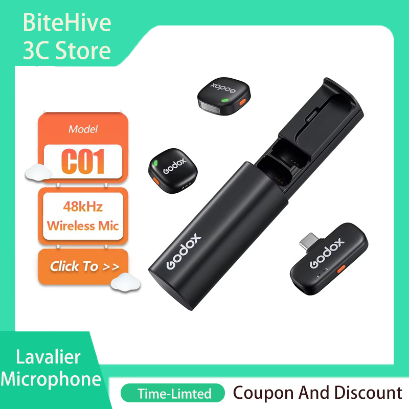Ribbon Microphone - GODOX C01 draadloze lavaliermicrofoon, 115 dB,