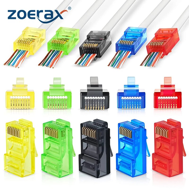 Rj45 Jack - 50 STKS RJ45 Cat6 Pass Through-connectoren,