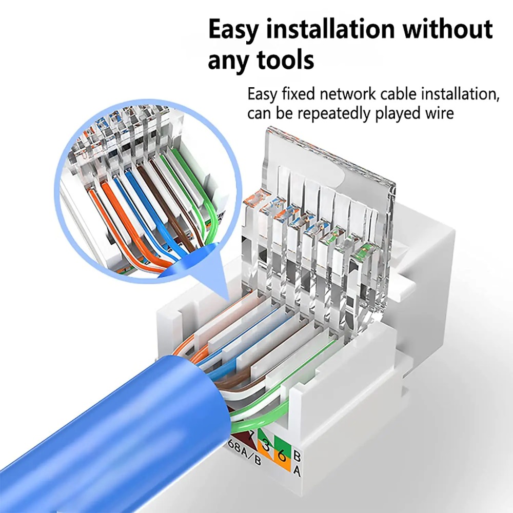 Rj45 Jack - Cat6 Tool-Less RJ45 Keystone Jack Ethernet-moduleconnector