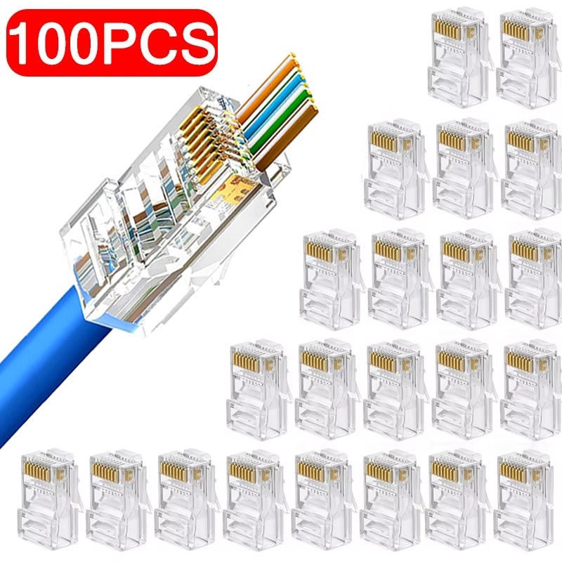 Rj45 Jack - 100 stuks RJ45 Cat6 Cat5e Pass-Through