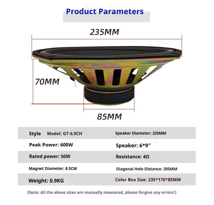 1PC 6x9 inch auto coaxiale spe - Speaker Driver recensie en prijs