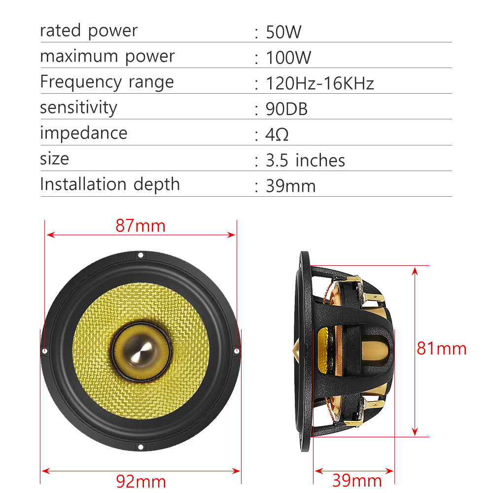 3,5 inch kogelgeleide midrange - Speaker Driver recensie en prijs